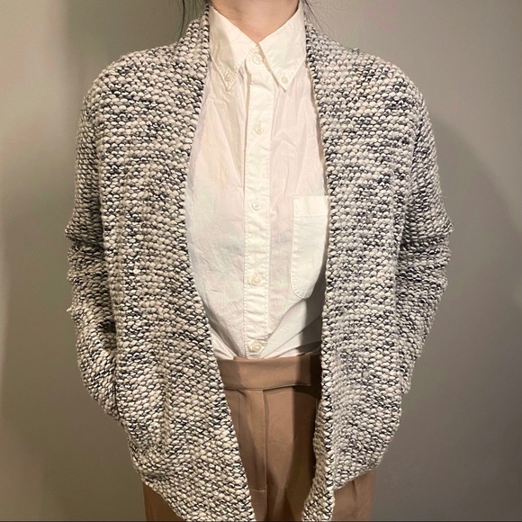 Club Monaco Mosaic Knitted Tweed Wool Cardigan - Picture 3 of 4